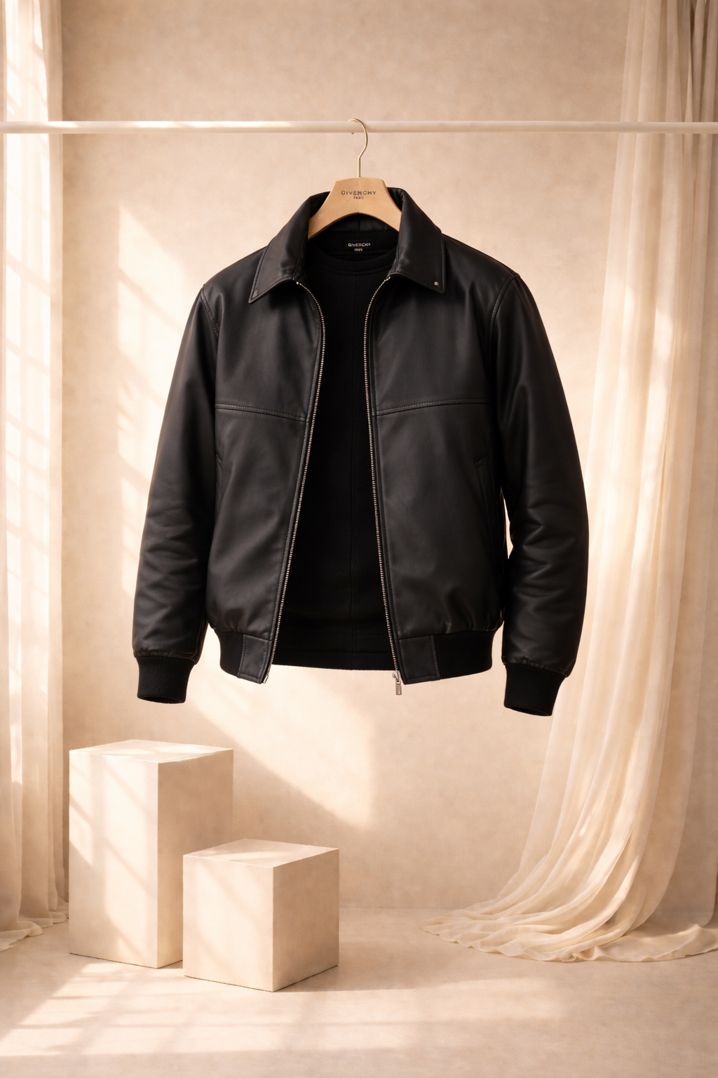 Chaqueta Minimalista Premium de Cuero Urbano – Estilo Moderno Elegante para Hombre