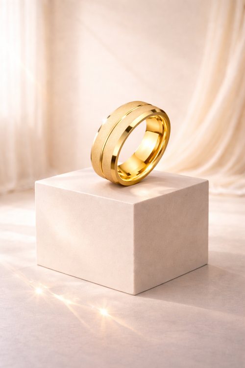 Anillos mate de acero inoxidable de 8MM para hombres, anillo de acero de titanio