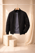 Chaqueta Bomber Negra Premium para Hombre – Estilo Moderno, Corte Slim y Máxima Versatilidad