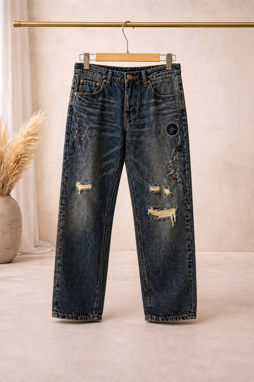 Jeans Urbanos Slim Fit con Panel Deportivo – Estilo Streetwear Moderno