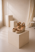 Sandalias de tacón alto con cuña para mujer, calzado de verano, con plataforma