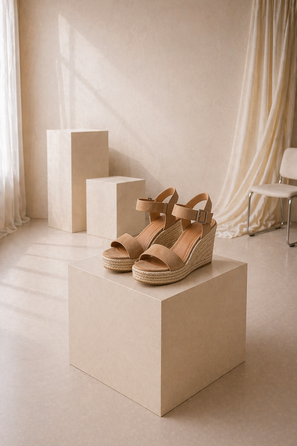 Sandalias de tacón alto con cuña para mujer, calzado de verano, con plataforma
