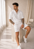 Conjunto Casual Premium con Polo Half-Zip y Shorts
