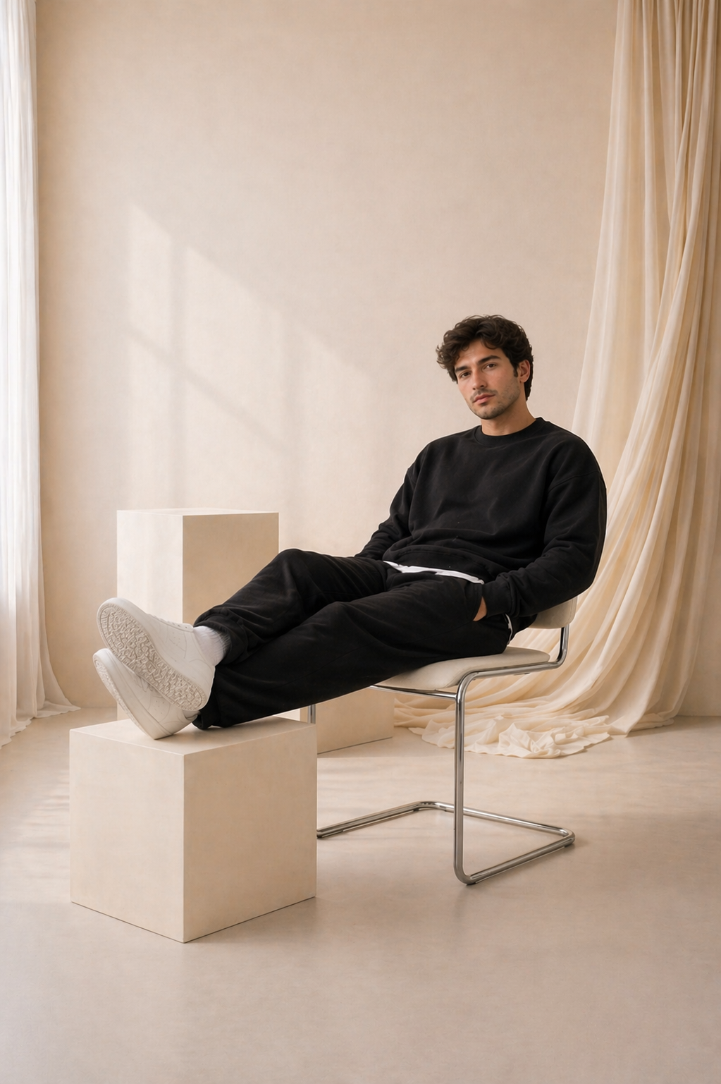 Sudadera Minimalista Premium Negra