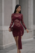Vestido Sexy Transparente de Encaje Floral para Mujer