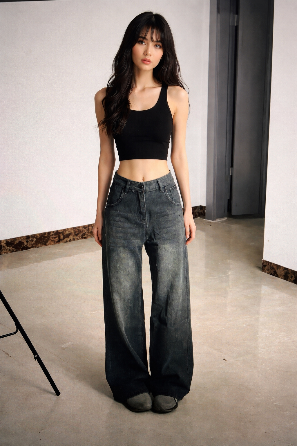 Jeans Wide Leg de Cintura Alta Vintage – Denim Holgado con Estilo Urbano