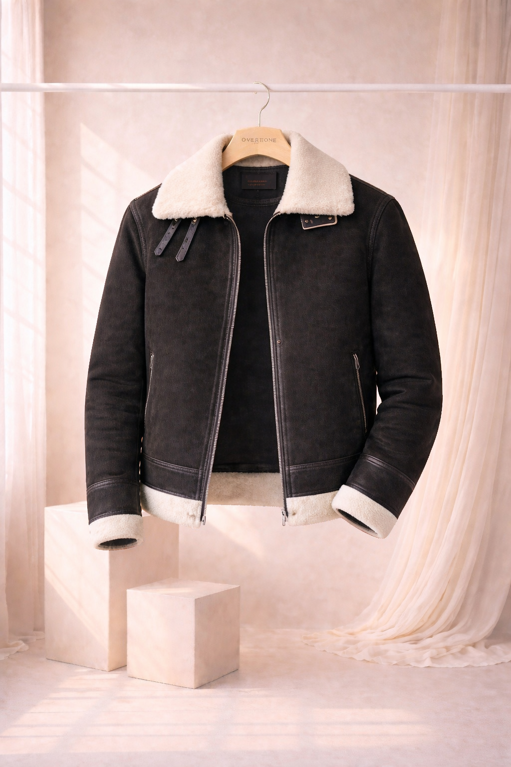 Chaqueta Aviador Negra con Forro de Borrego: Estilo y Calidez Atemporal