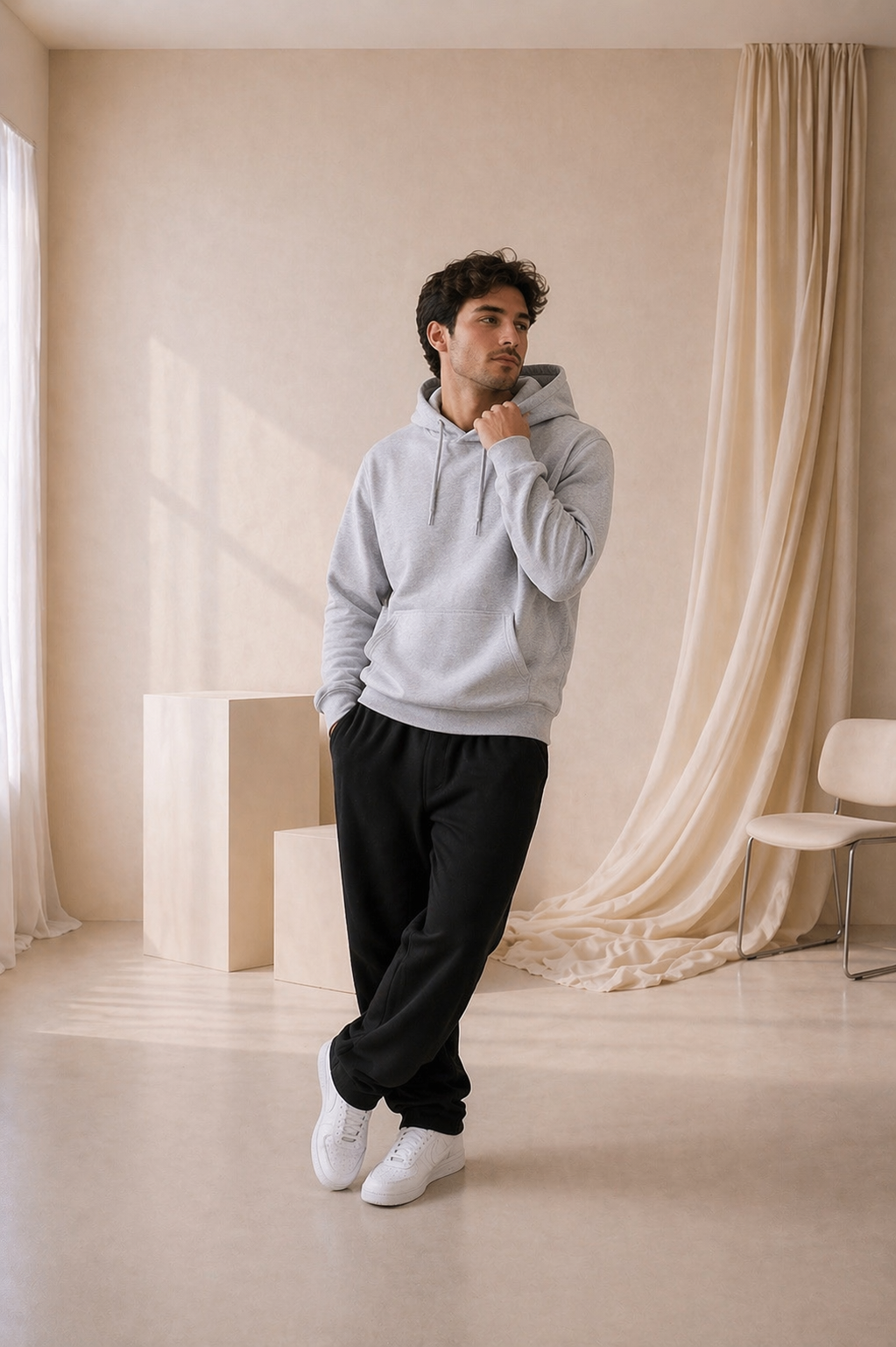 Sudadera Básica Gris Unisex Cómoda