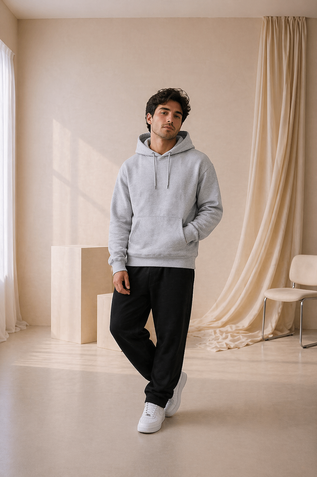 Sudadera Básica Gris Unisex Cómoda