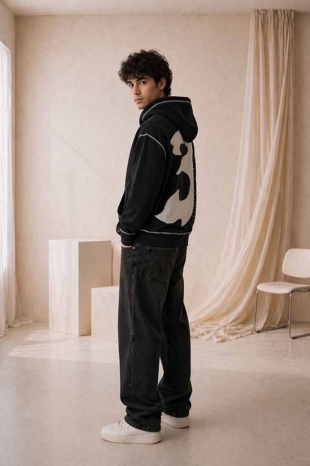 Sudadera Hoodie Negra Premium