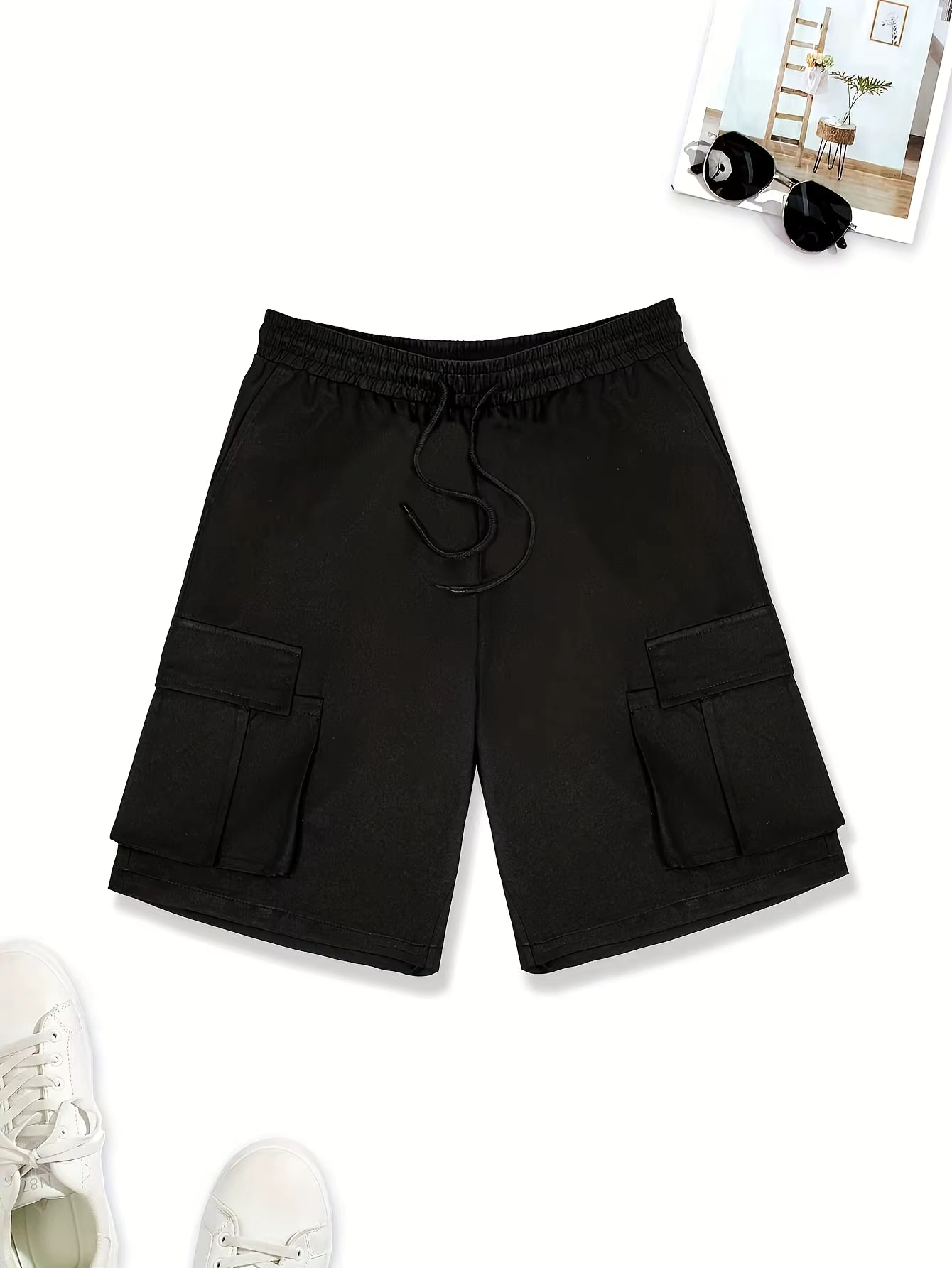 Short cargo negro urbano – estilo streetwear con bolsillos funcionales