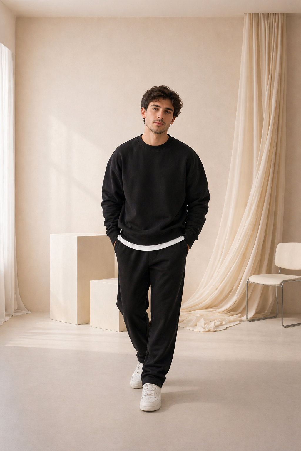 Sudadera Minimalista Premium Negra