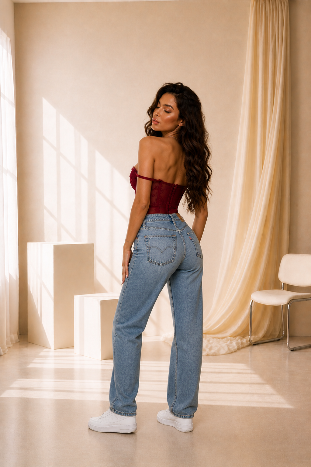 Corset Elegante de Encaje con Falda Ajustada – Conjunto Sofisticado y Sensual