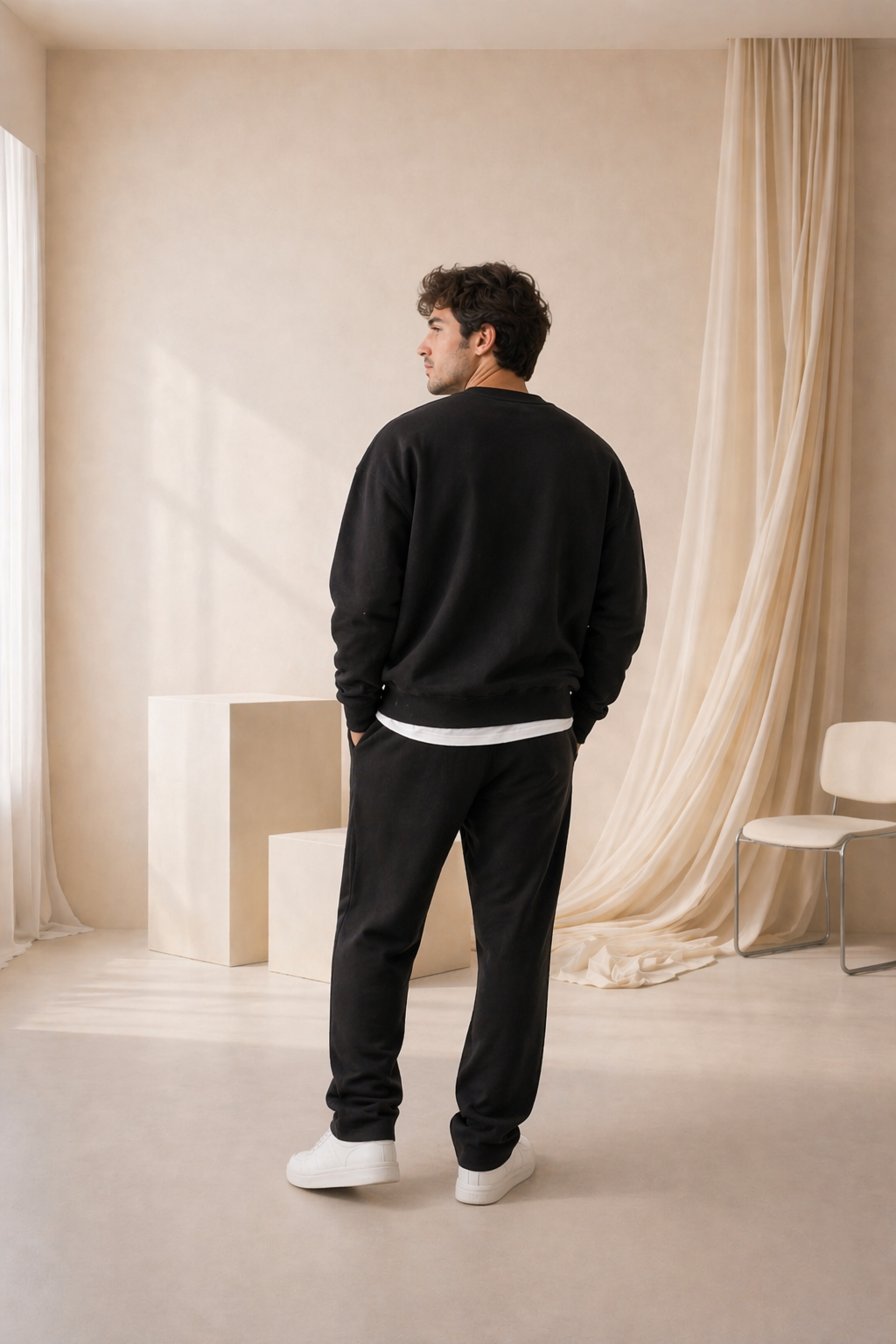 Sudadera Minimalista Premium Negra