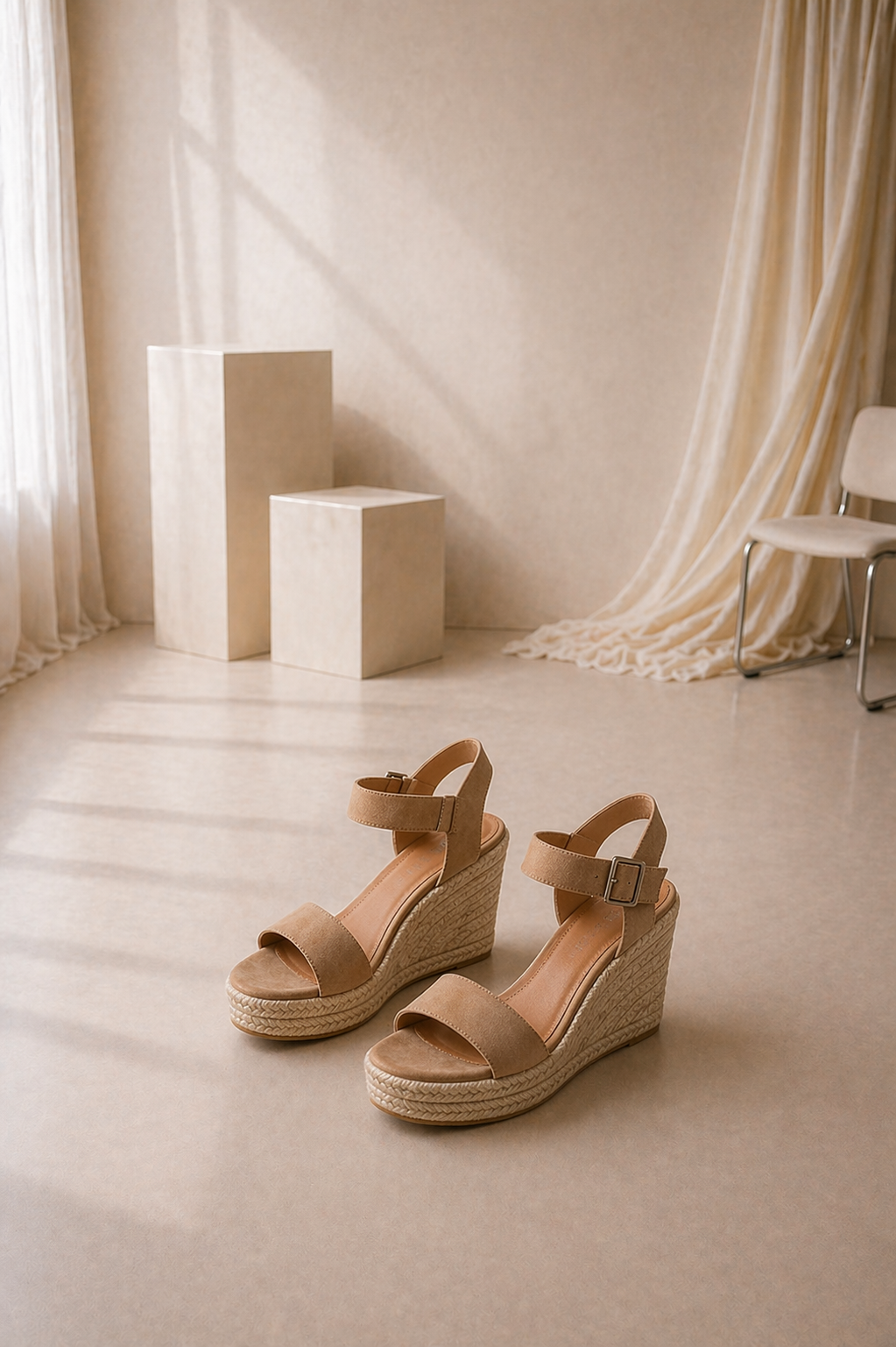 Sandalias de tacón alto con cuña para mujer, calzado de verano, con plataforma