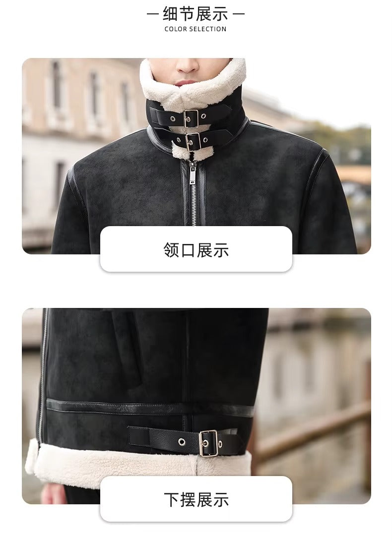 Chaqueta Aviador Negra con Forro de Borrego: Estilo y Calidez Atemporal